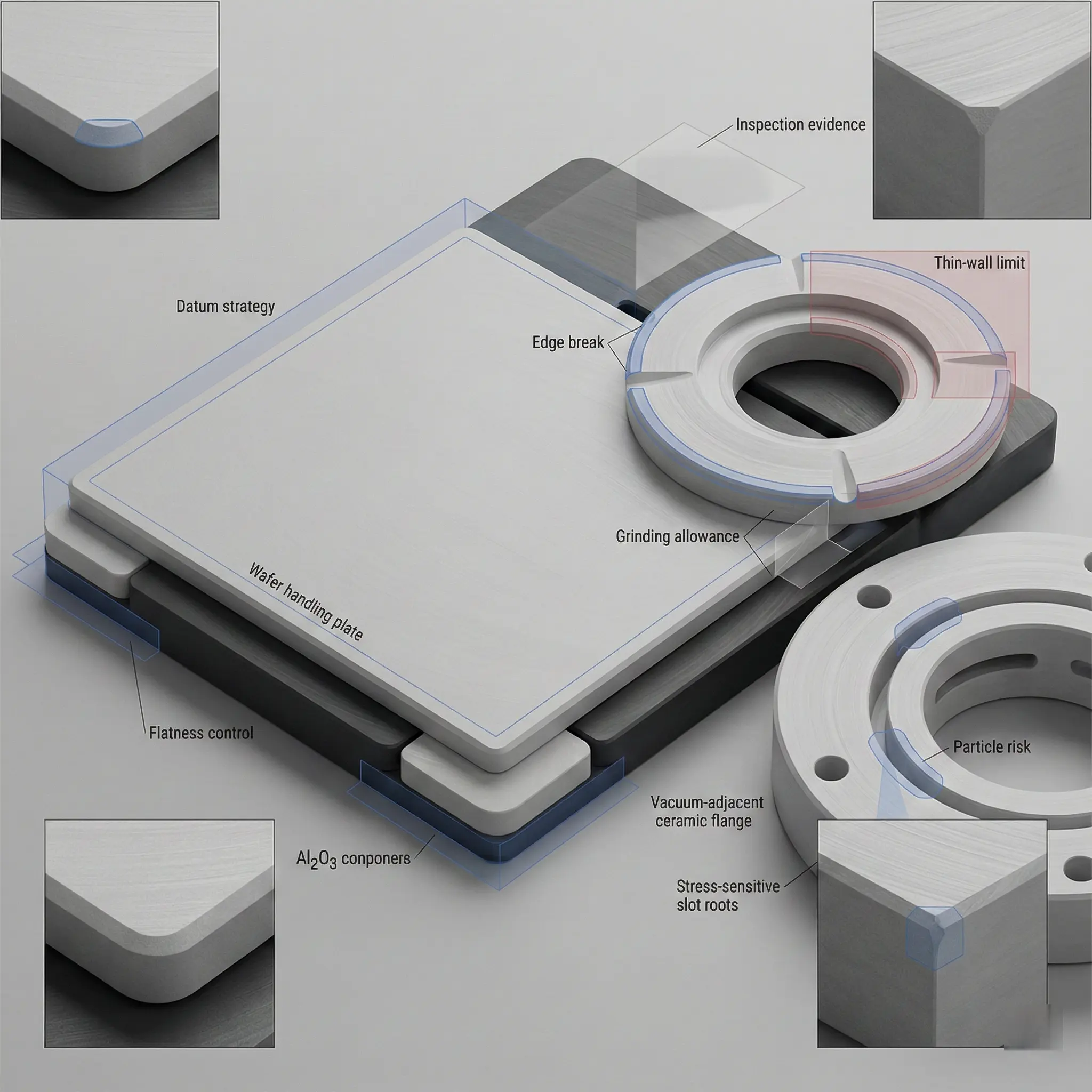 Custom precision ceramic structural parts
